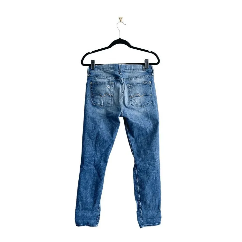 7 For All Mankind Womens Denim Jeans Distress Josefina Skinny Boyfriend Size 26 - Picture 3 of 12